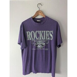 Vintage 90s Colorado Rockies shirt // single stitch, Large, Retro, made in USA
